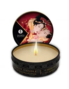 SHUNGA MINI CARESS BY CANDELIGHT VELA MASAJE FRESA Y CHAMPAGNE 30ML