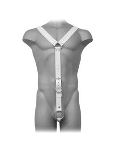 LEATHER BODY - HARNESS MEN BLANCO