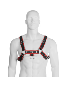 LEATHER BODY - CHAIN HARNESS III BLACK / RED