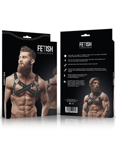FETISH SUBMISSIVE ATTITUDE - ARNÉS BULLDOG AJUSTABLE NEOPRENO PECHO CRUZADO CON CREMALLERAS HOMBRE 2