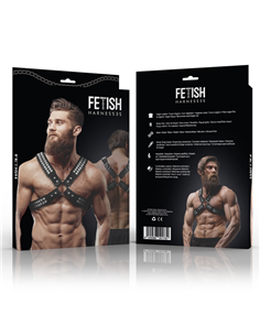 FETISH SUBMISSIVE ATTITUDE - ARNÉS ECOPIEL PECHO CRUZADO CON REMACHES HOMBRE 2