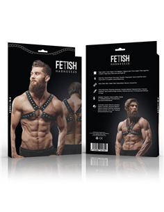 FETISH SUBMISSIVE ATTITUDE - ARNÉS ECOPIEL PECHO CRUZADO CON TACHUELAS HOMBRE 2